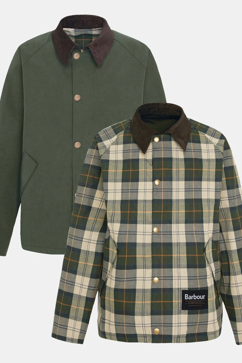 Barbour Oversized Reversible Transport Jacket (Sage) - Image 11