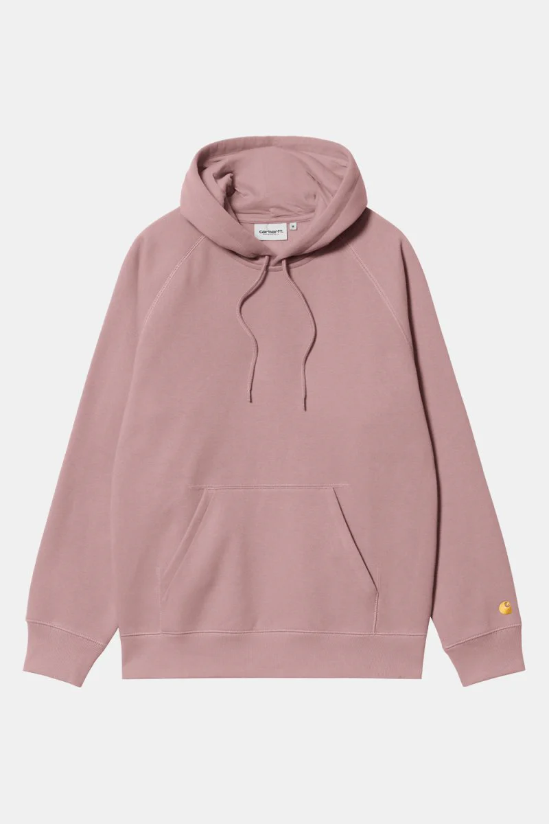 Carhartt WIP Hooded Chase Sweat (Glassy Pink/Gold) - Image 3