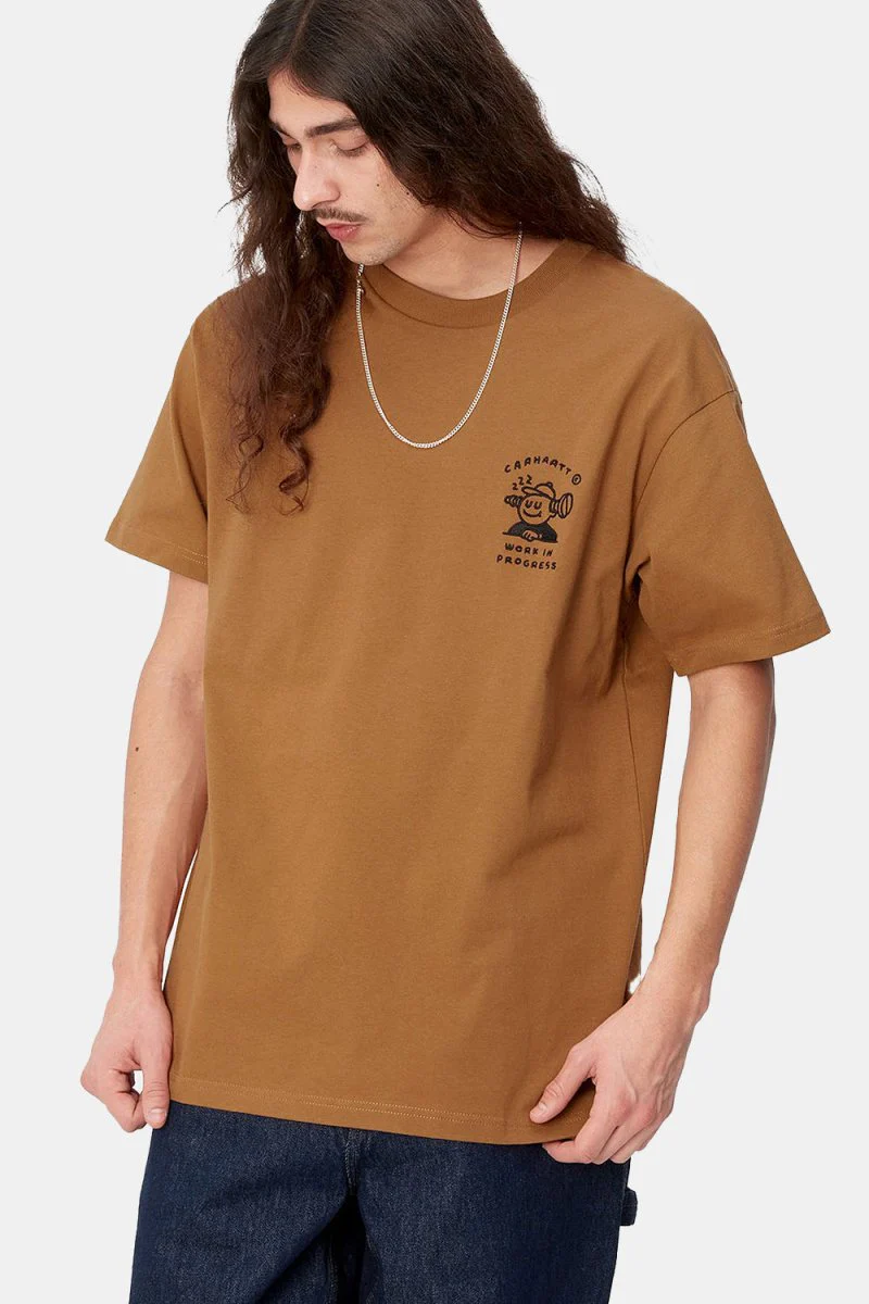 Carhartt WIP Short Sleeve Icons T-Shirt (Hamilton Brown/Black)