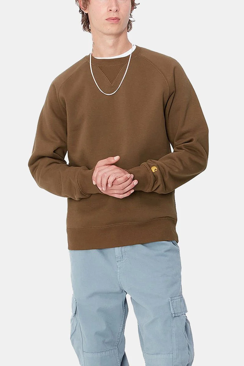 Carhartt WIP Chase Sweatshirt (Chocolate/Gold) - Image 2
