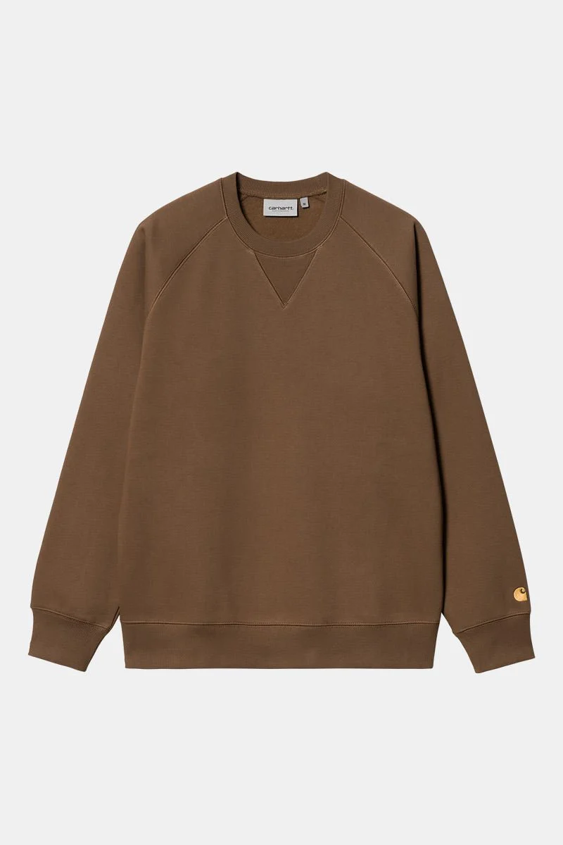 Carhartt WIP Chase Sweatshirt (Chocolate/Gold) - Image 3