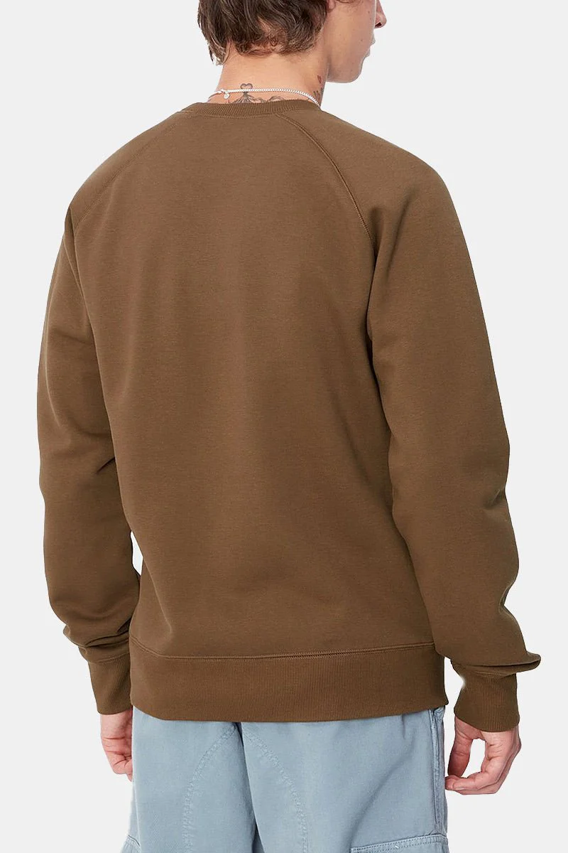 Carhartt WIP Chase Sweatshirt (Chocolate/Gold) - Image 4