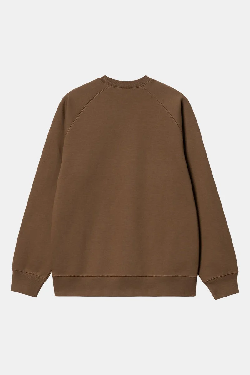 Carhartt WIP Chase Sweatshirt (Chocolate/Gold) - Image 5