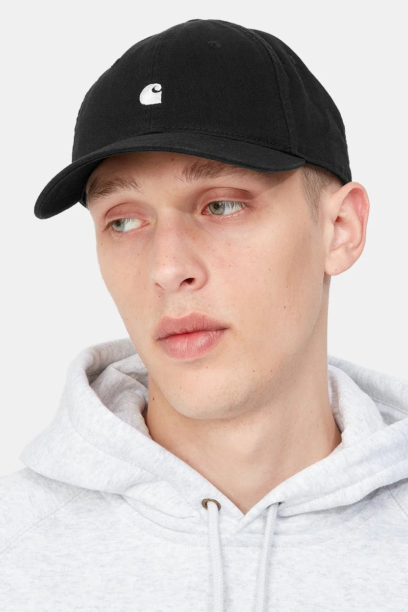 Carhartt WIP Madison Logo Cap (Black/White) - Image 2