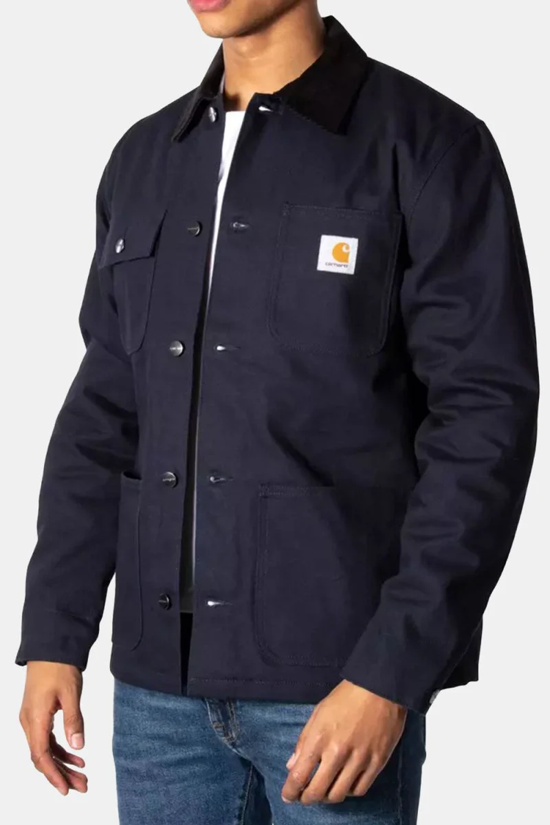 Carhartt WIP Michigan Organic Cotton Rigid Jacket (Dark Navy & Black) - Image 2