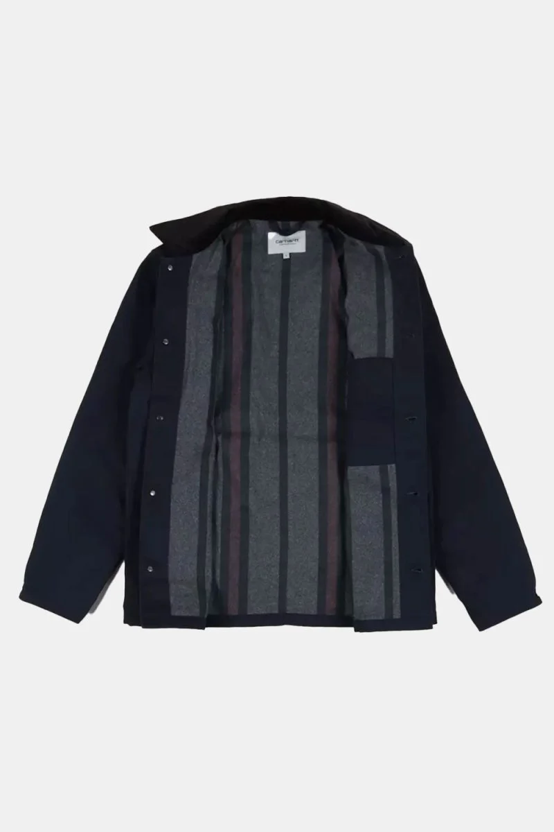 Carhartt WIP Michigan Organic Cotton Rigid Jacket (Dark Navy & Black) - Image 5
