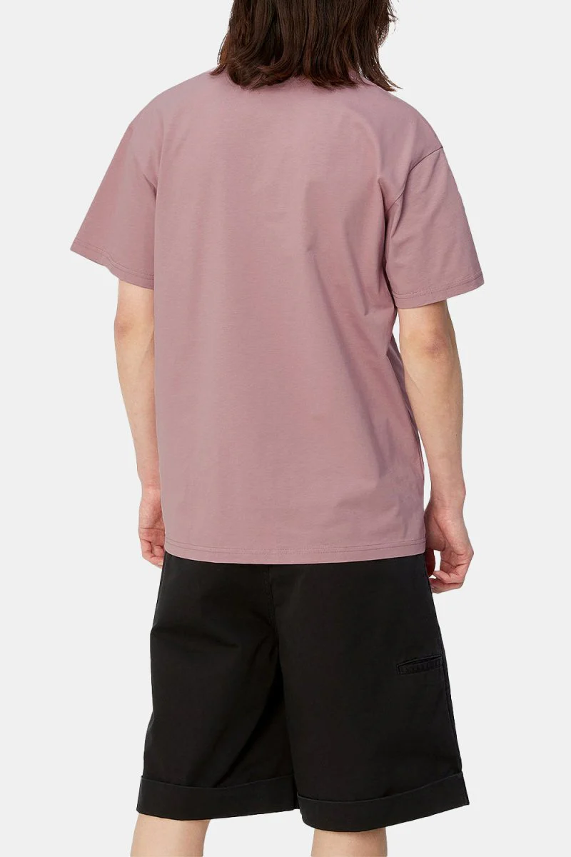 Carhartt WIP Short Sleeve Chase T-Shirt (Glassy Pink/Gold) - Image 2