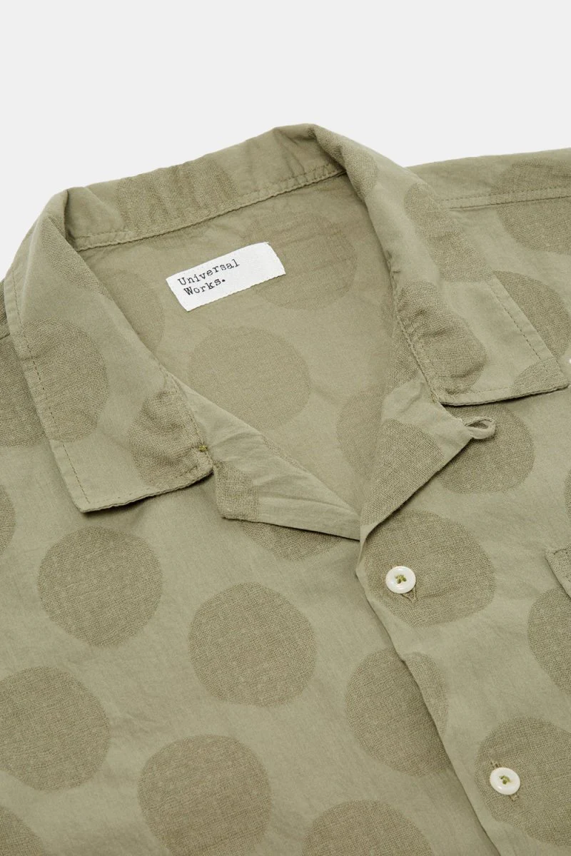 Universal Works Dot Cotton Road Shirt (Light Olive) - Image 3
