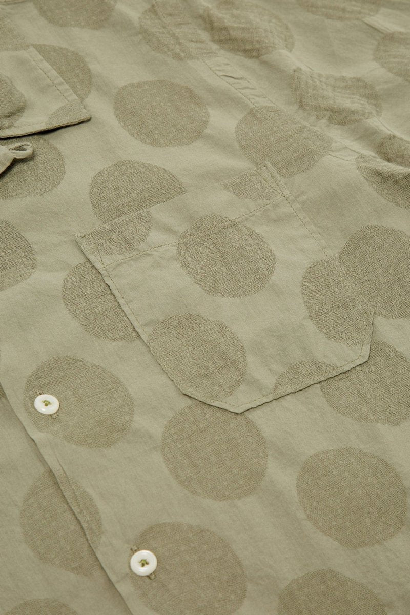Universal Works Dot Cotton Road Shirt (Light Olive) - Image 6