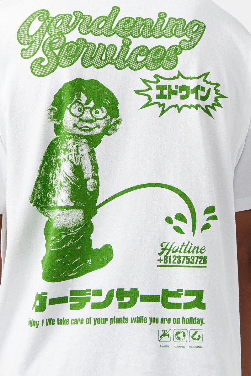Edwin Gardening Services T-Shirt (White) - Image 5