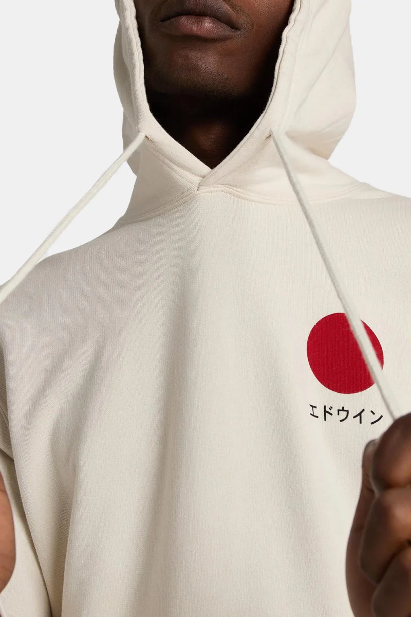 Edwin Japanese Sun Hooded Sweatshirt (Whisper White) - Image 8