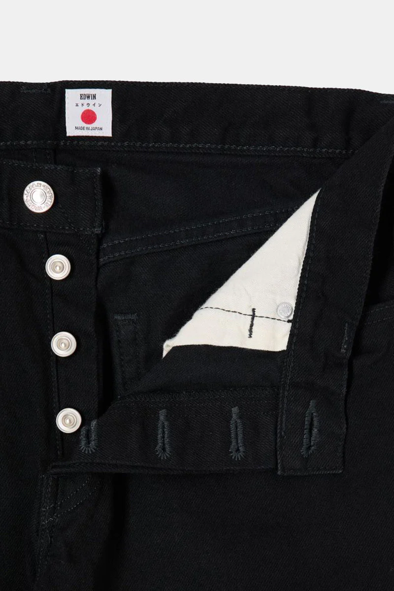 Edwin Regular Tapered Kaihara Unwashed Jeans (Black) - Image 7