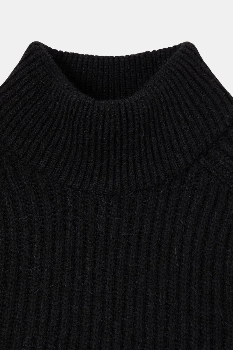 Edwin Roni High Collar Sweatshirt (Black) - Image 3