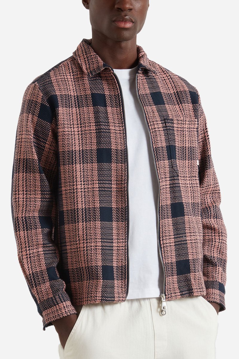 Farah Etienne Long Sleeve Check Zip (True Navy)