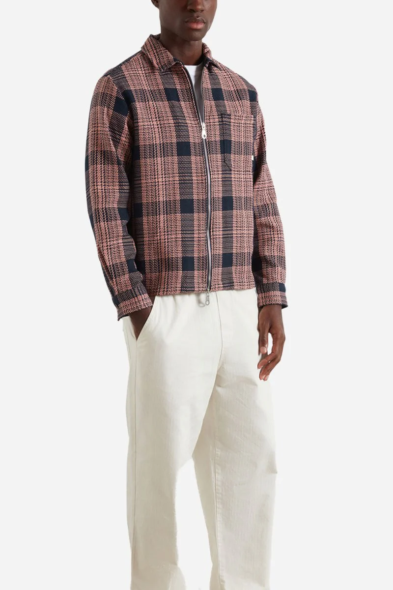 Farah Etienne Long Sleeve Check Zip (True Navy) - Image 5