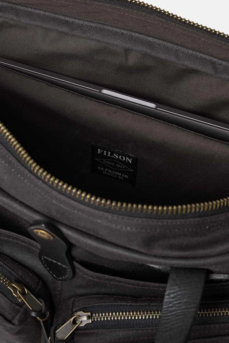 Filson 24-Hour Hour Tin Cloth Briefcase (Cinder Black) - Image 3