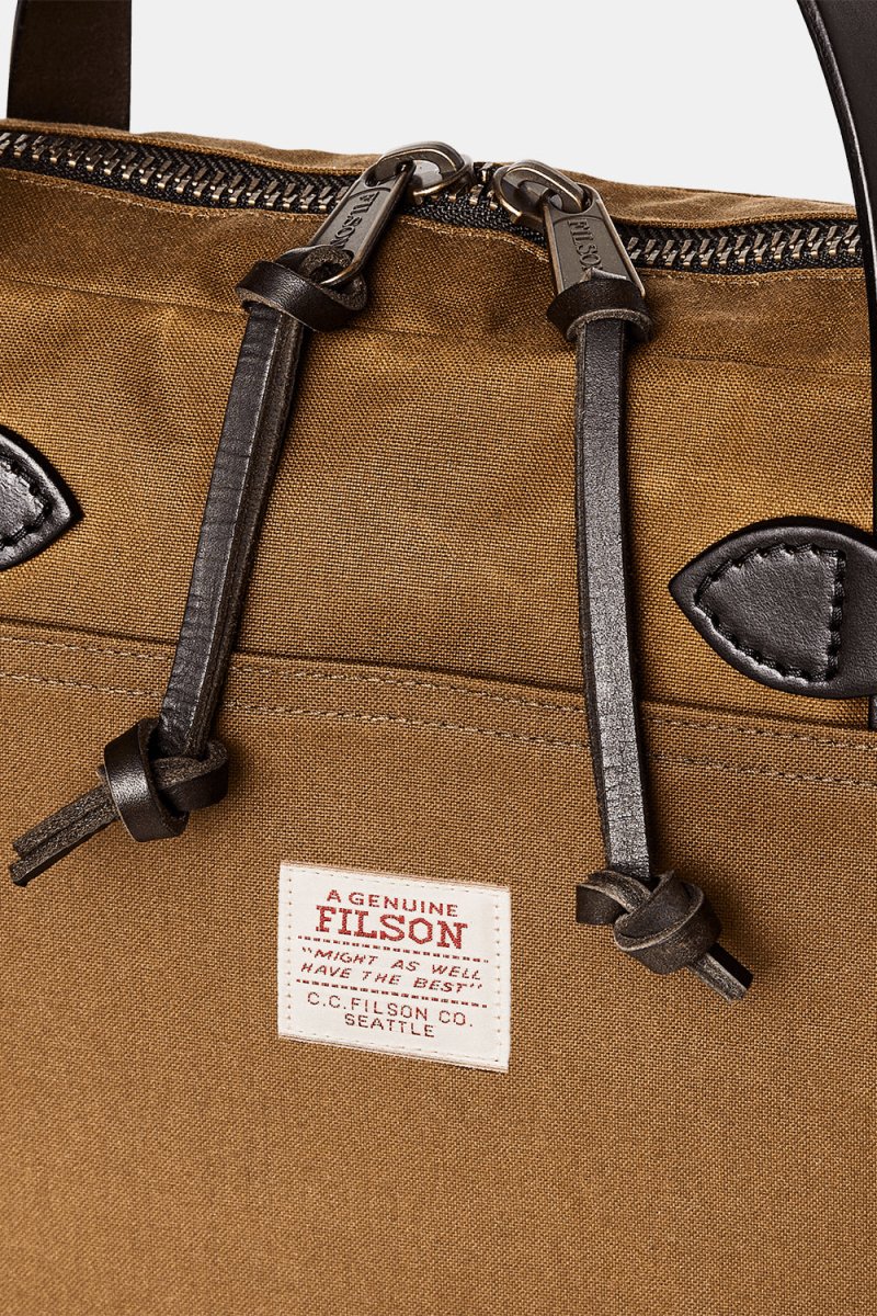 Filson Tin Cloth Compact Briefcase (Dark Tan) - Image 5
