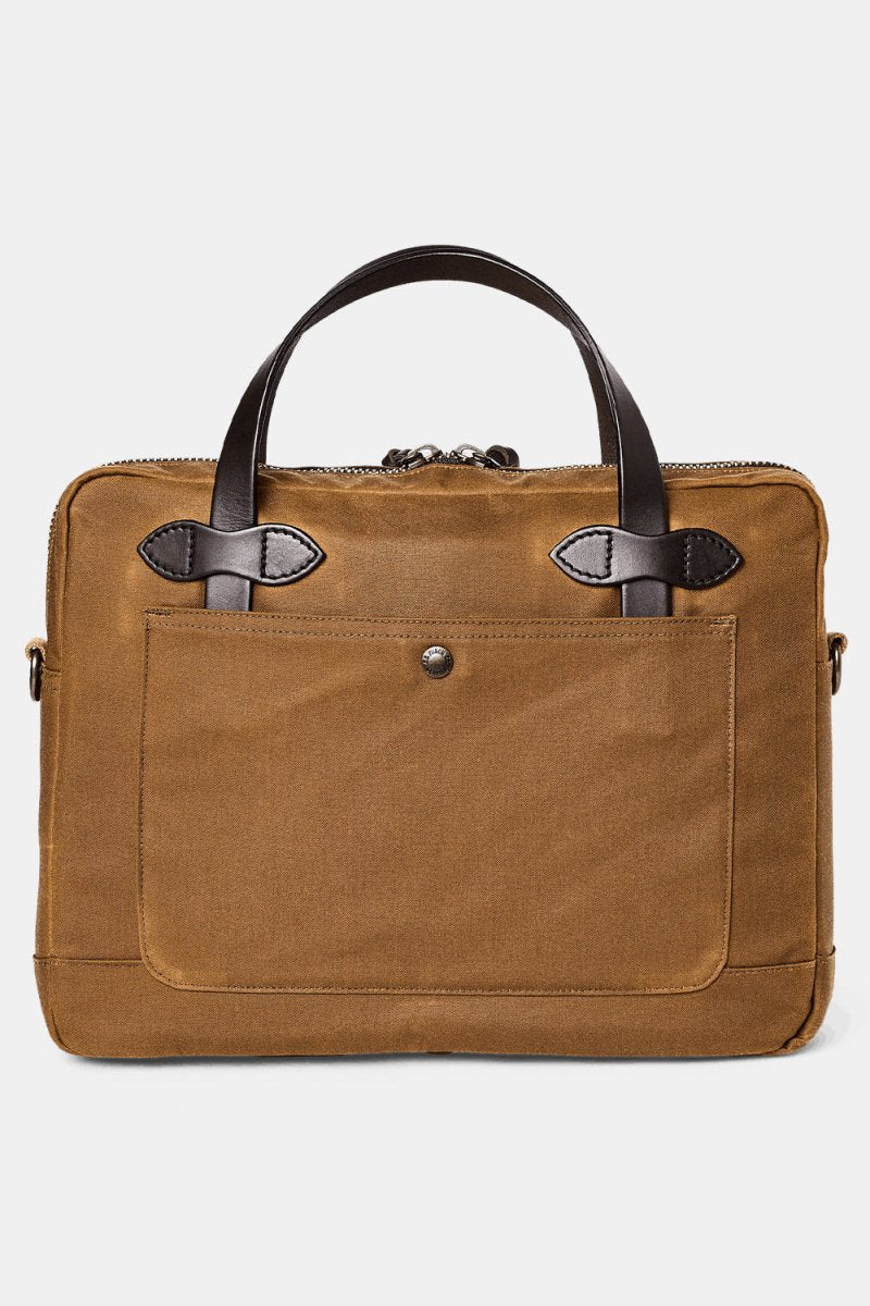 Filson Tin Cloth Compact Briefcase (Dark Tan) - Image 6