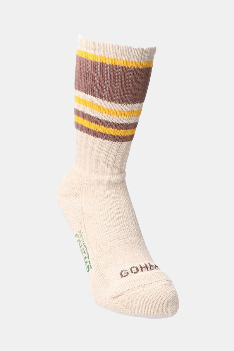 Anonymous Ism GOHEMP Random Striped Pile Crew Sock (Brown)