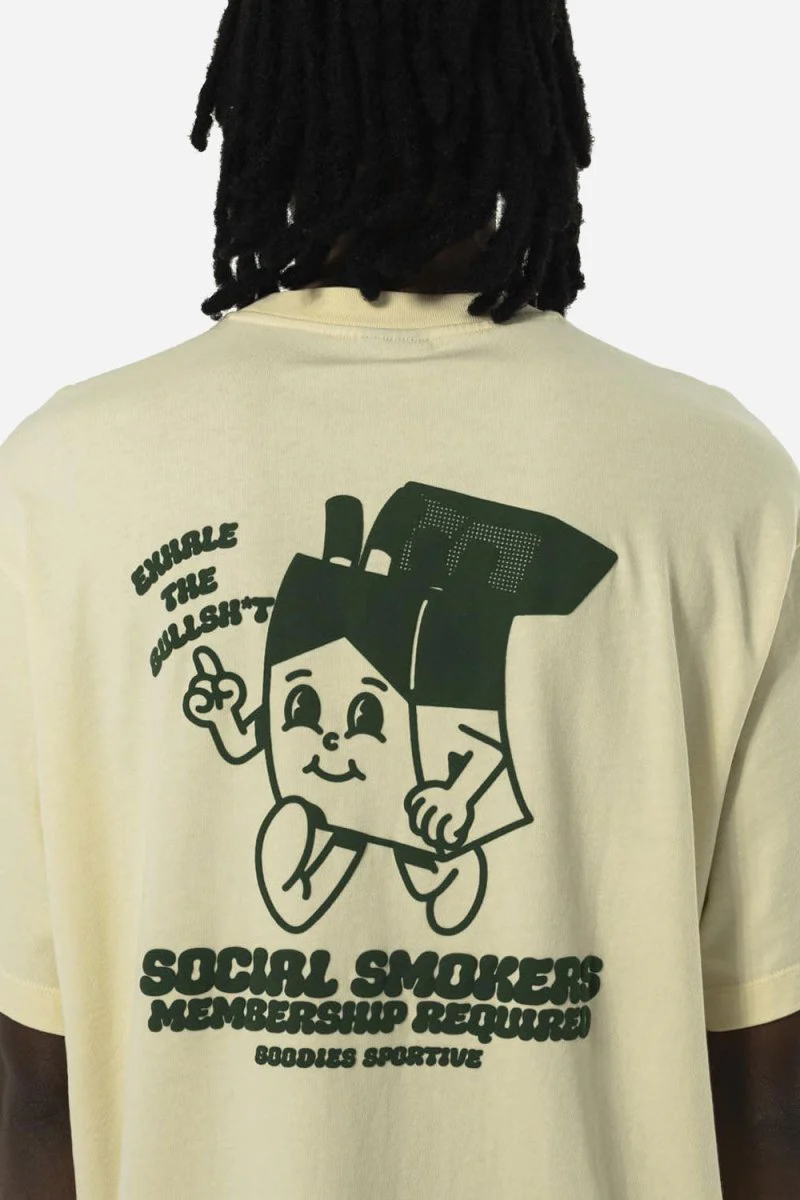 Goodies Sportive Social Smokers T-Shirt (Butter) - Image 2