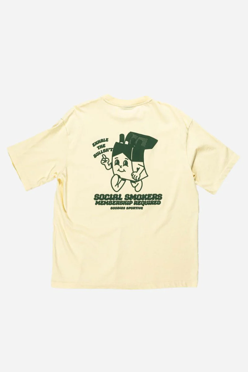 Goodies Sportive Social Smokers T-Shirt (Butter) - Image 3