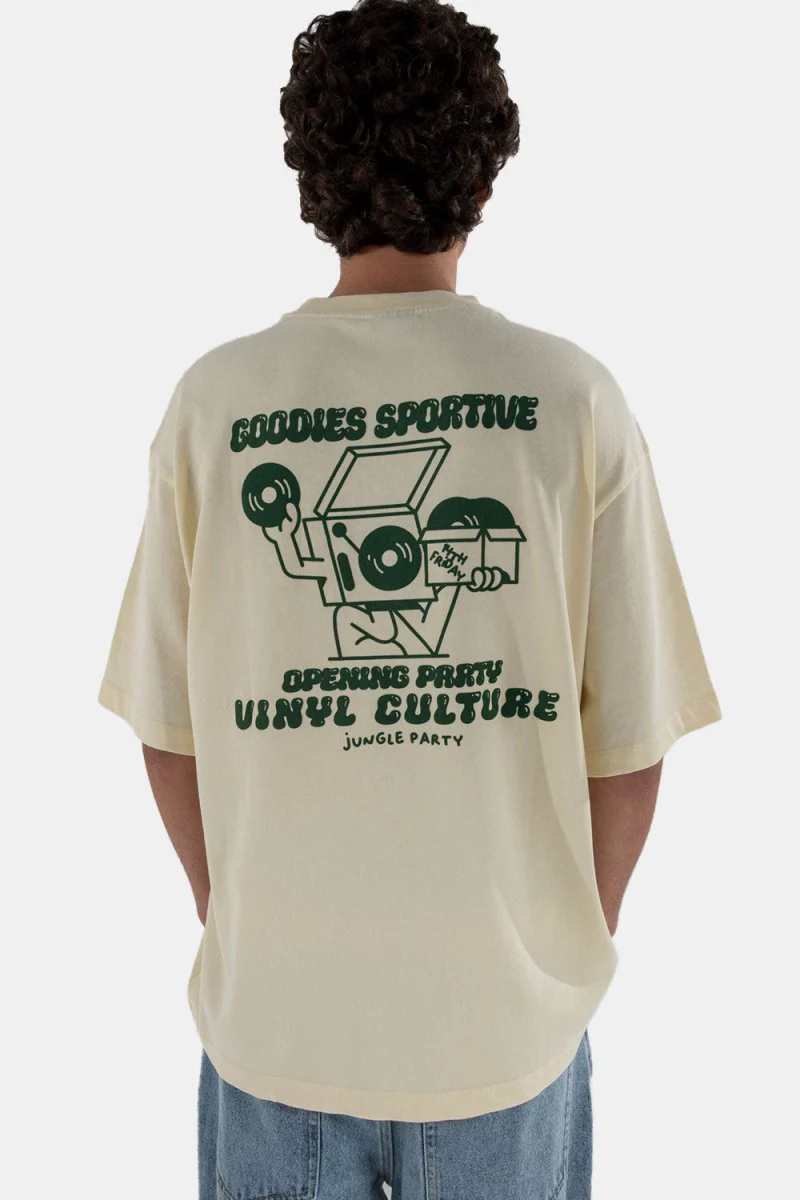 Goodies Sportive Vinyl Culture T-Shirt (Ecru) - Image 2