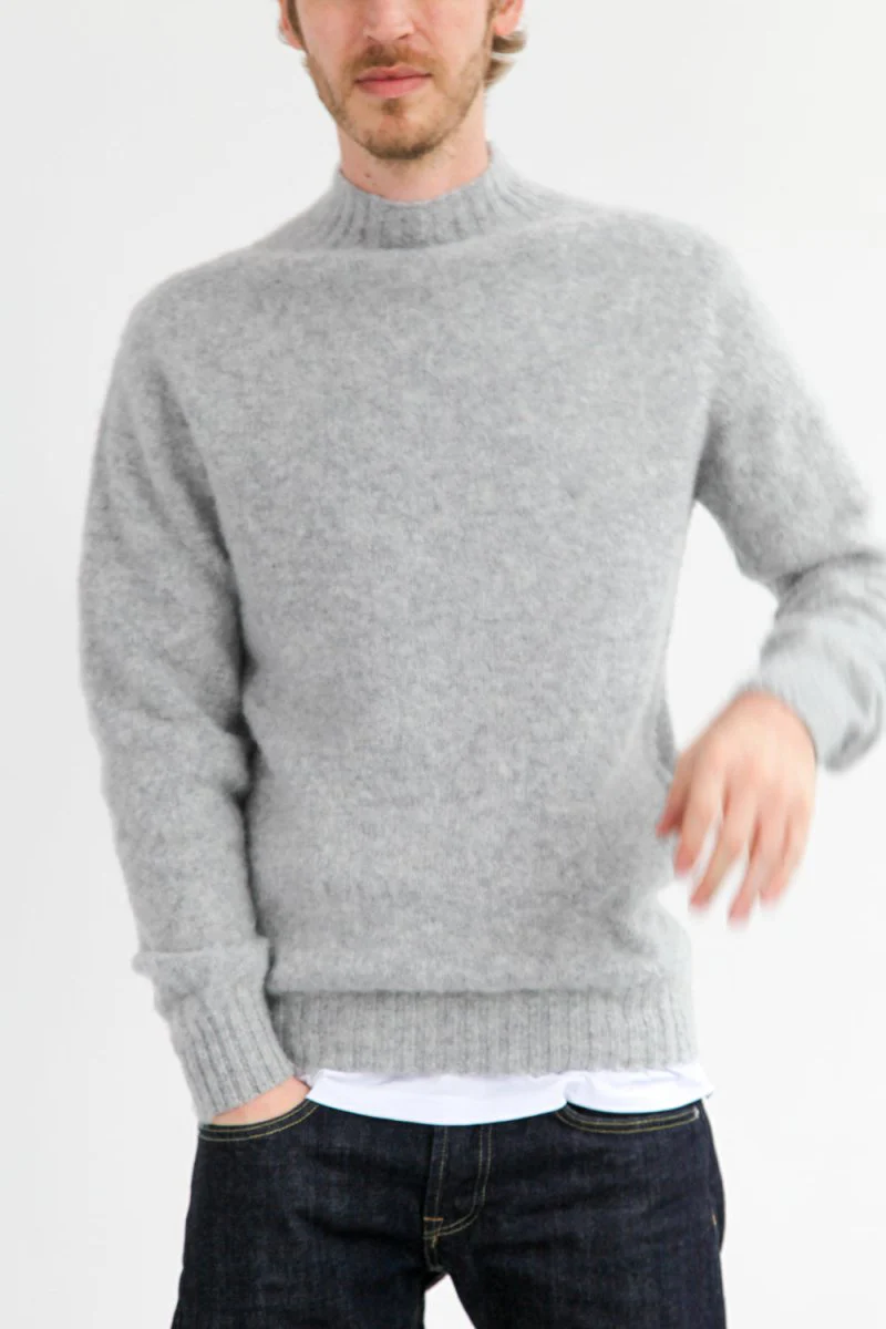 Half Dozen Shaggy Double-Brushed High Neck Crew (Silver Grey) - Image 10