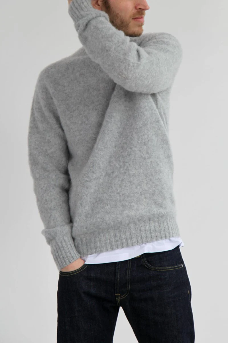 Half Dozen Shaggy Double-Brushed High Neck Crew (Silver Grey) - Image 11