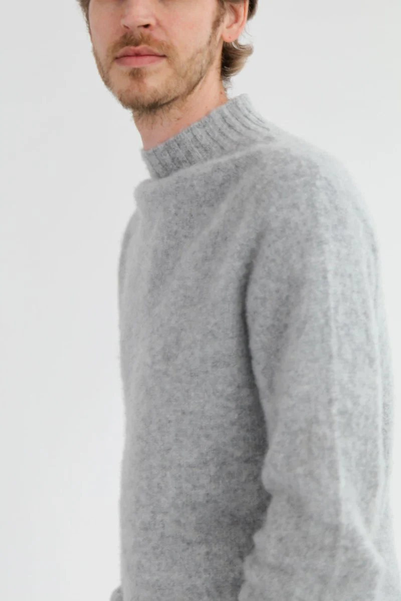 Half Dozen Shaggy Double-Brushed High Neck Crew (Silver Grey) - Image 12