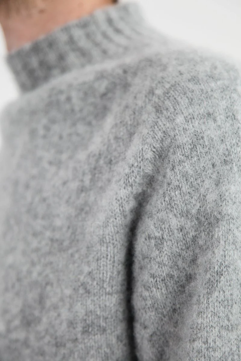 Half Dozen Shaggy Double-Brushed High Neck Crew (Silver Grey) - Image 16