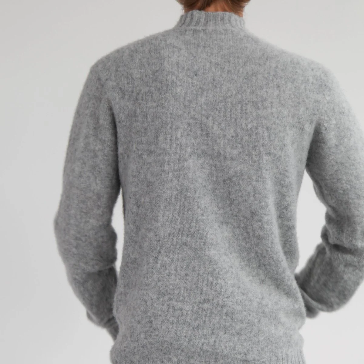 Half Dozen Shaggy Double-Brushed High Neck Crew (Silver Grey) - Image 3