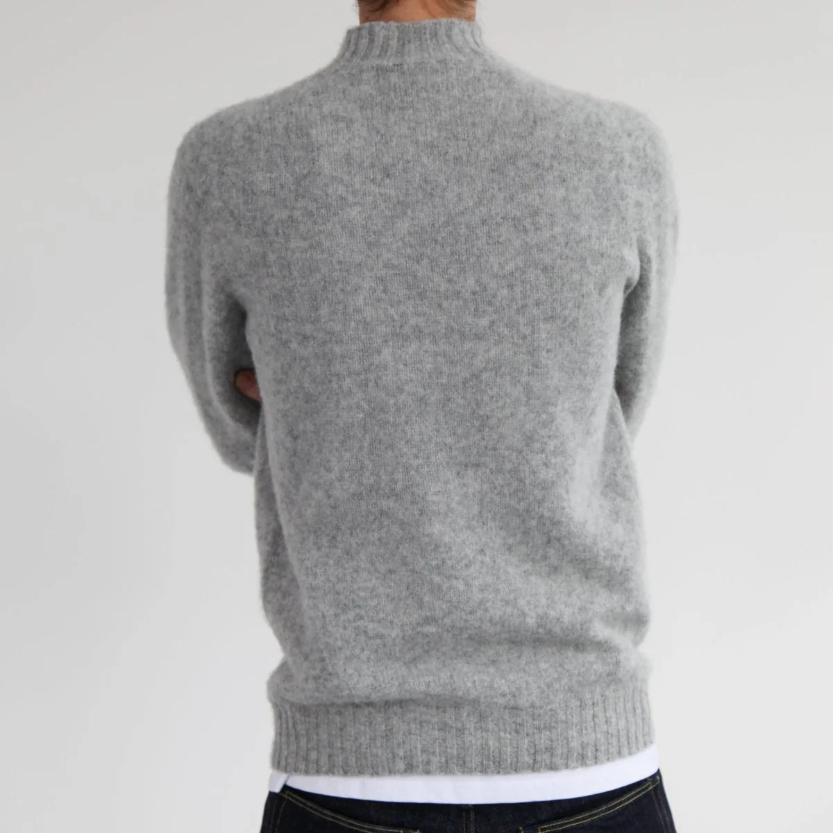 Half Dozen Shaggy Double-Brushed High Neck Crew (Silver Grey) - Image 4