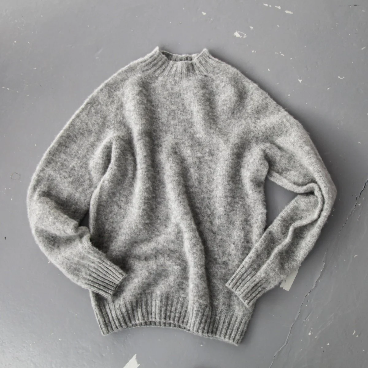 Half Dozen Shaggy Double-Brushed High Neck Crew (Silver Grey) - Image 5