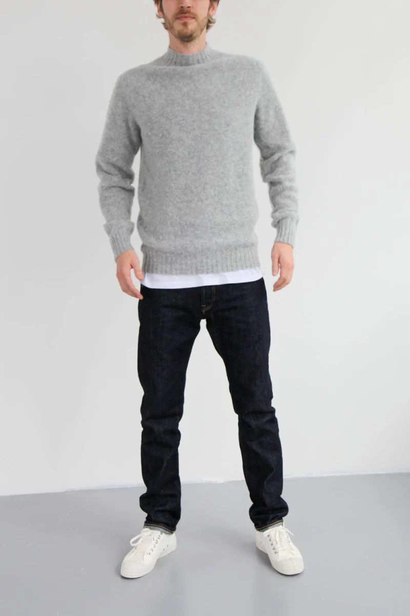 Half Dozen Shaggy Double-Brushed High Neck Crew (Silver Grey) - Image 8