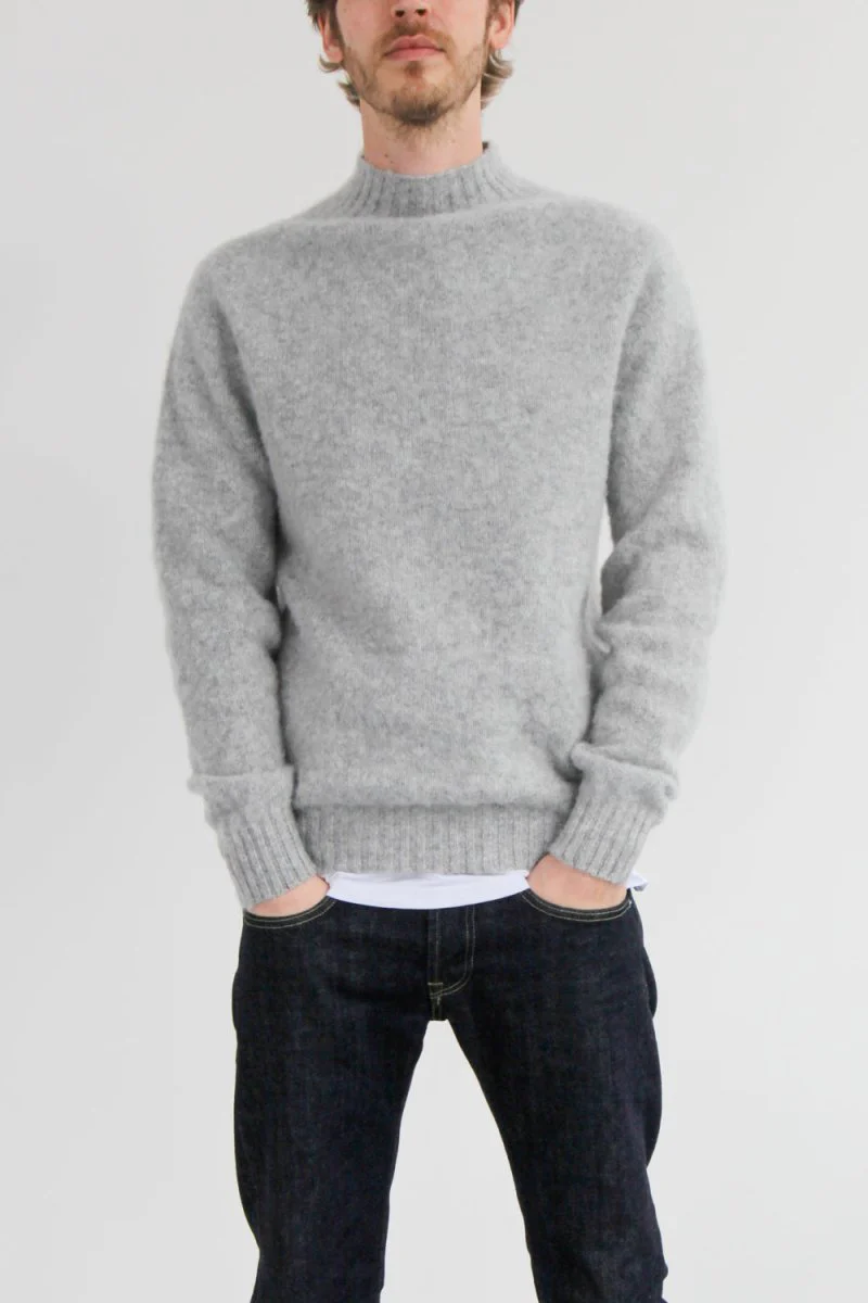Half Dozen Shaggy Double-Brushed High Neck Crew (Silver Grey) - Image 9