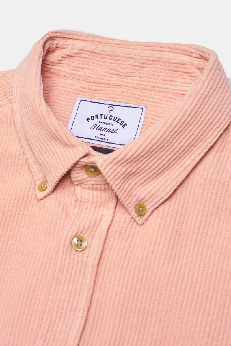 Portuguese Flannel Thick Lobo Cotton-Corduroy Shirt (Old Rose Pink) - Image 2