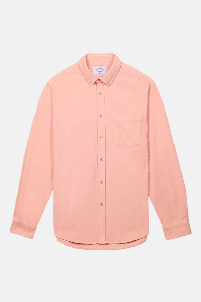 Portuguese Flannel Thick Lobo Cotton-Corduroy Shirt (Old Rose Pink) - Image 3