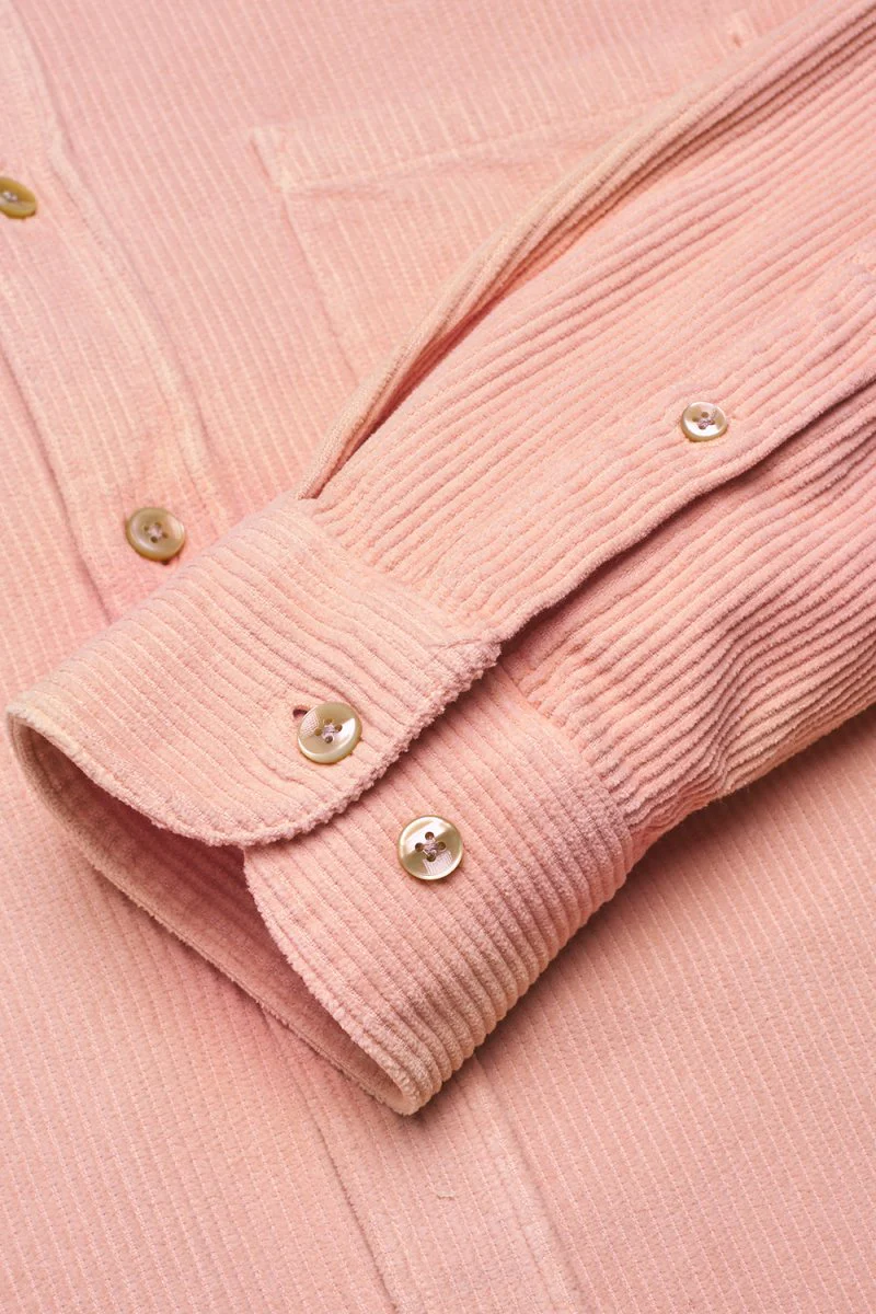 Portuguese Flannel Thick Lobo Cotton-Corduroy Shirt (Old Rose Pink) - Image 5