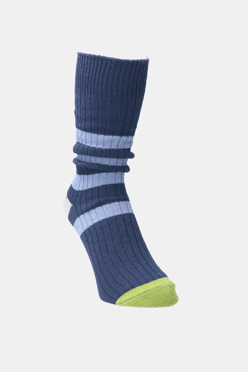 Kinari Recycled Cotton Mix Chunky Stripes Crew (Navy) - Image 3