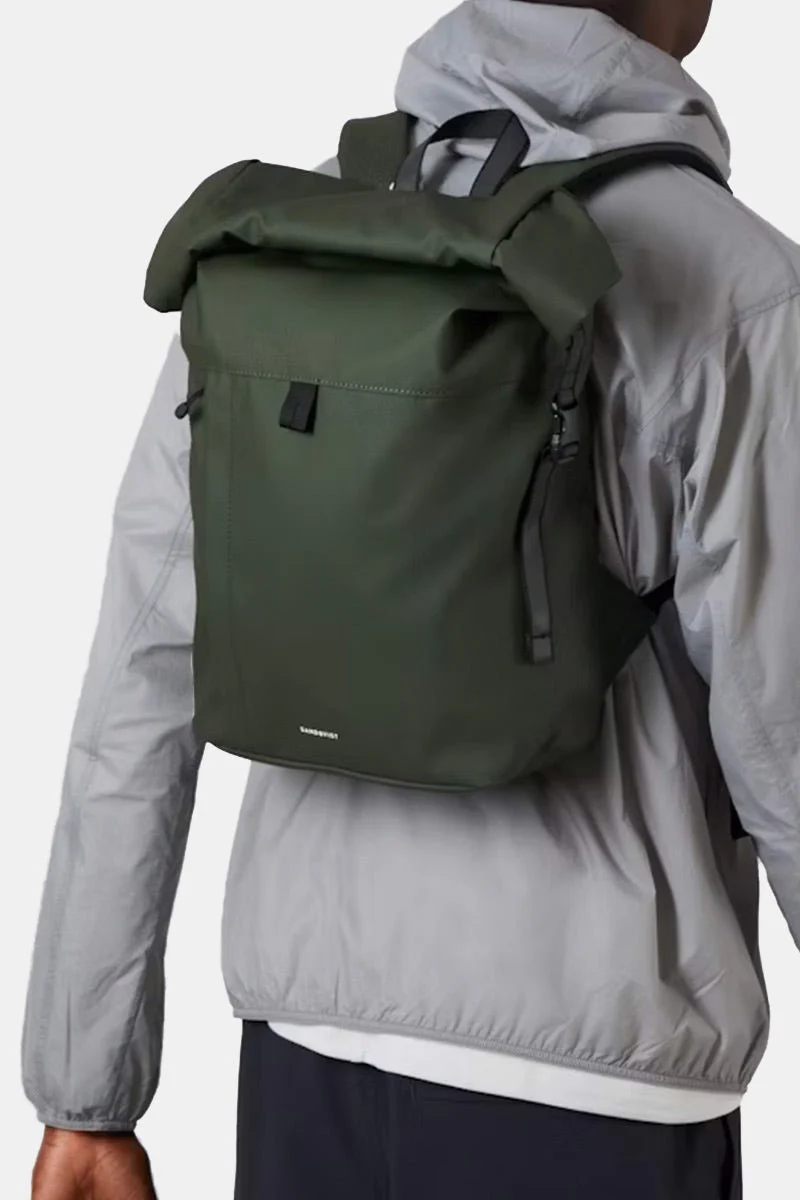 Sandqvist Konrad Water-Resistant Rolltop Backpack (Dawn Green) - Image 2