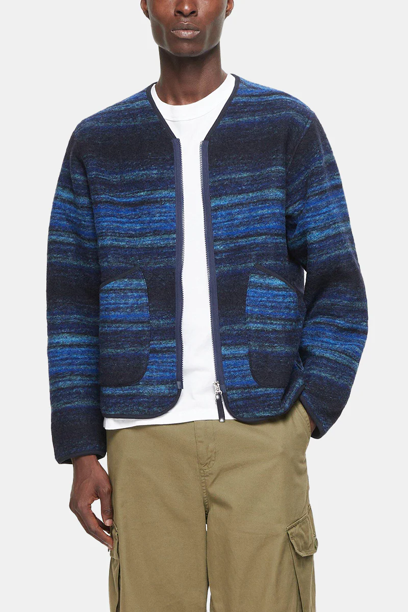 Universal Works Military Liner Jacket (Blue Mississippi Fleece) - Image 7