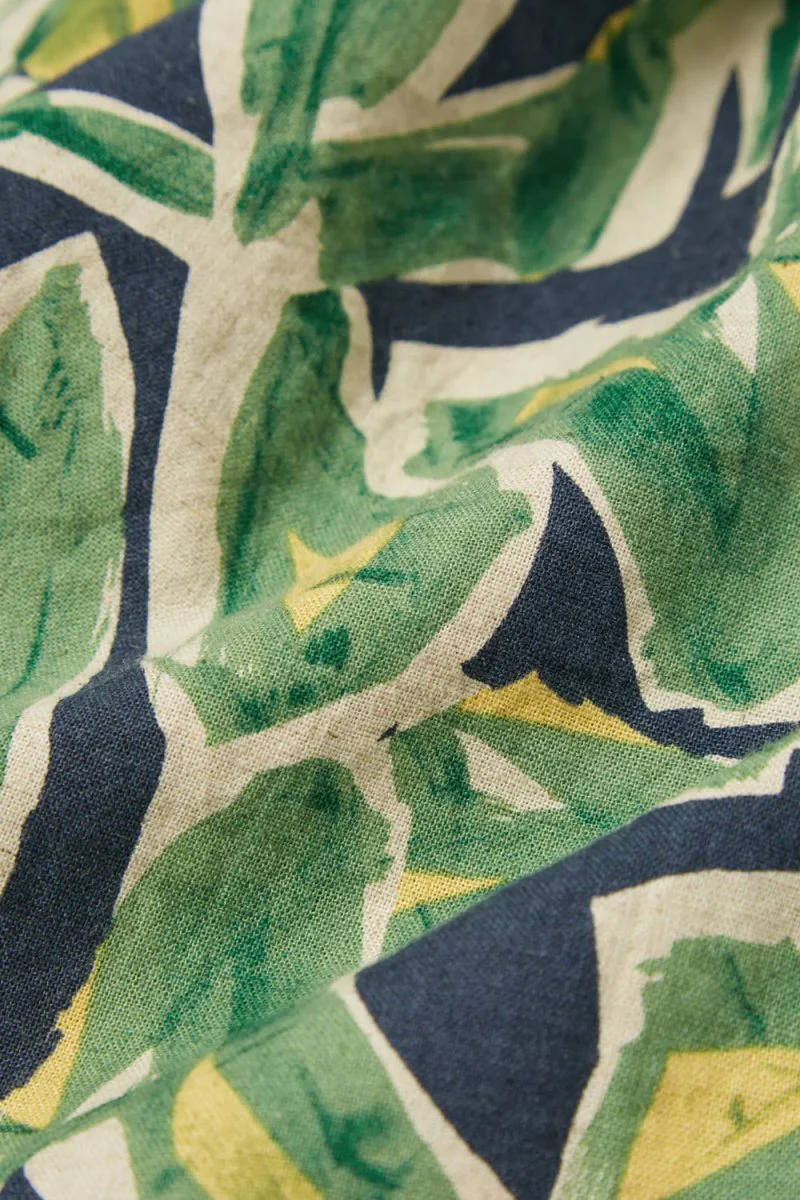 Universal Works Minari Artist Flower Lincot Shirt (Navy) - Image 2