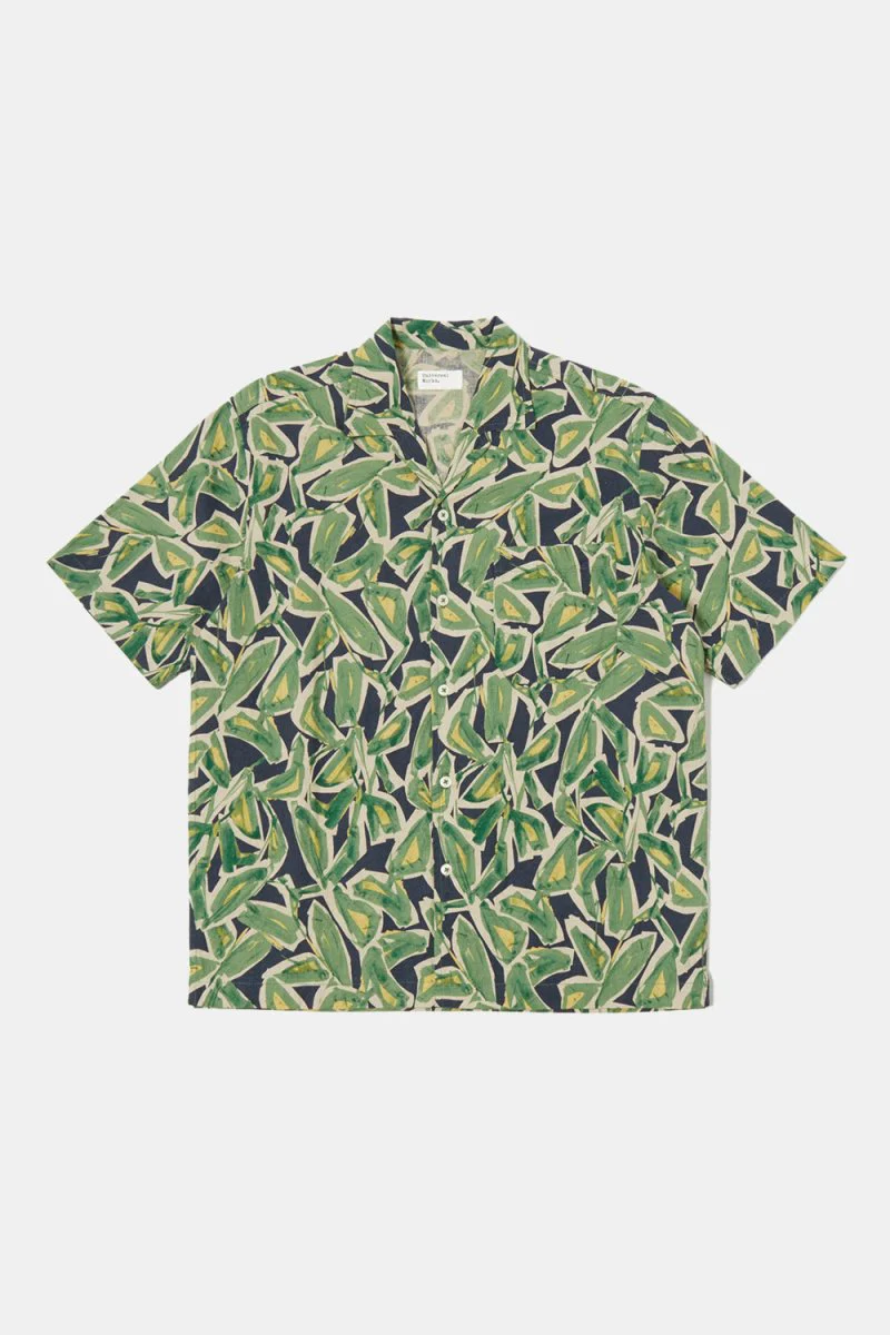 Universal Works Minari Artist Flower Lincot Shirt (Navy) - Image 3