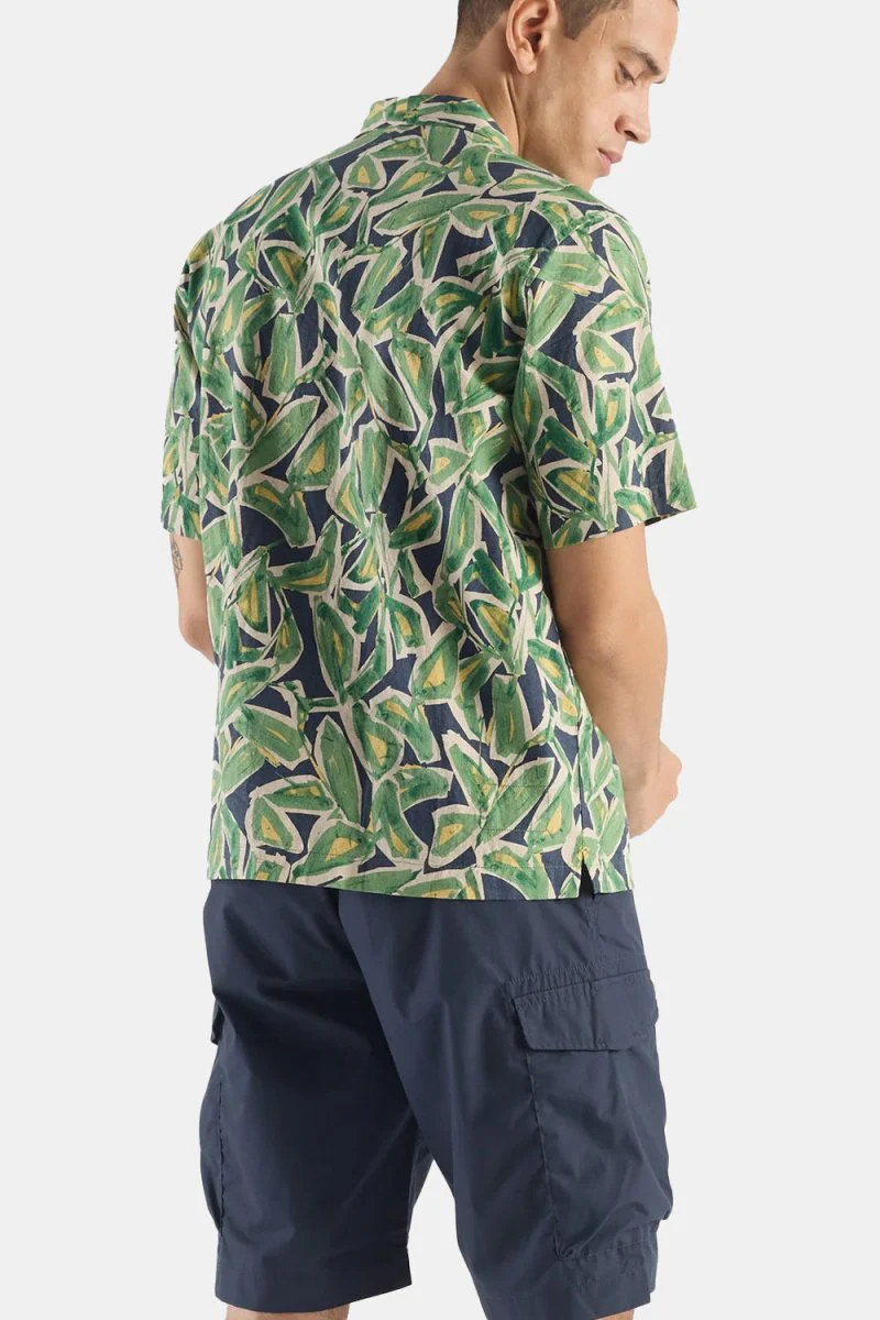 Universal Works Minari Artist Flower Lincot Shirt (Navy) - Image 5