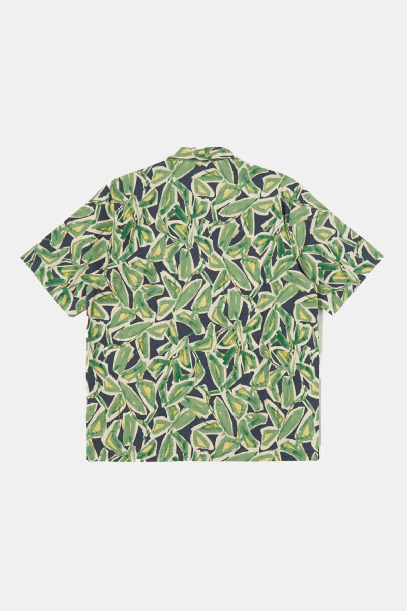 Universal Works Minari Artist Flower Lincot Shirt (Navy) - Image 8