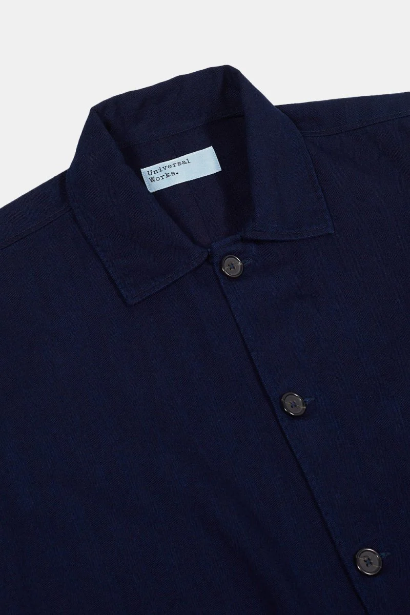Universal Works Herringbone Denim Travail Shirt (Indigo) - Image 2