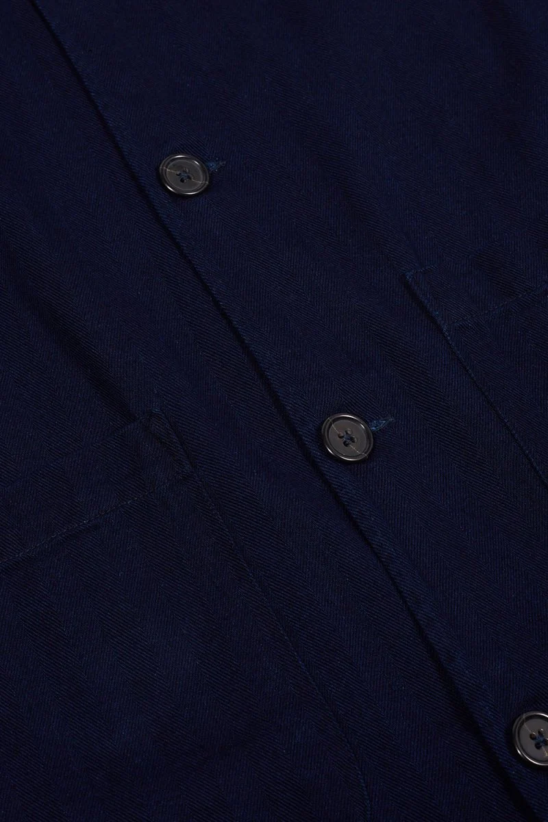 Universal Works Herringbone Denim Travail Shirt (Indigo) - Image 3
