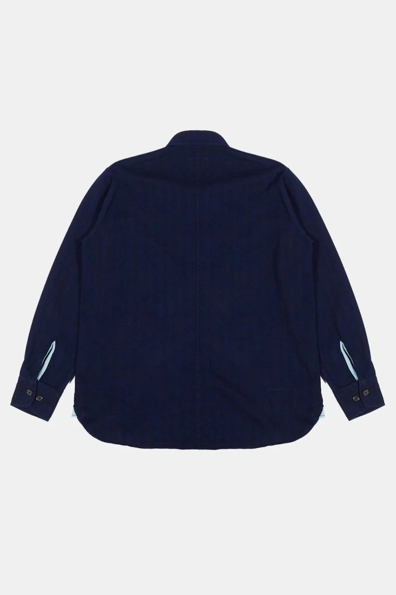 Universal Works Herringbone Denim Travail Shirt (Indigo) - Image 4